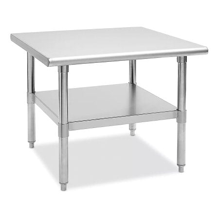 Uline - Stainless Steel Utility Stand Stainless Steel 30 X 30 Inch Rounded Corners 750 lbs. Weight Capacity Without Drawers 1 Shelf - H-6923