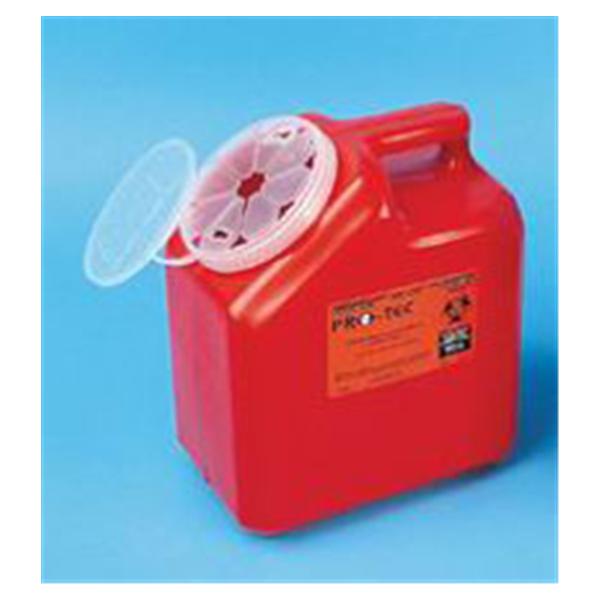Pro-Tec Container Container Sharps 2Gal 1-Piece/Medium Pp Locking Cap Red/Translucent Each, 24 Ea/Ca - 62000-024