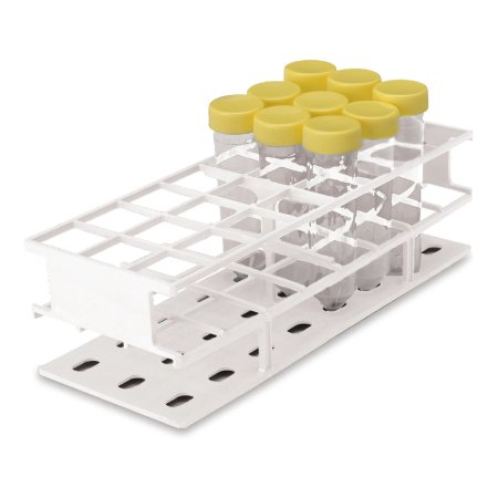 Market Lab - Full Size Test Tube Tack 24 Place 30 mm Tube Size White 3-1/3 X 4-1/4 X 11-1/8 Inch - ML5316-WH