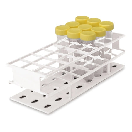 Market Lab - Full Size Test Tube Tack 24 Place 30 mm Tube Size White 3-1/3 X 4-1/4 X 11-1/8 Inch - ML5316-WH