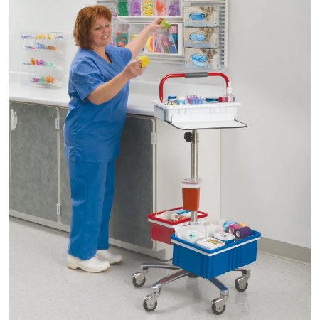 Market Lab - Blood Drawing Cart Stainless Steel and Aluminum 7-1/4 X 14 Inch White - ML7910