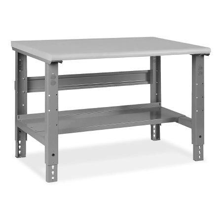 Uline - Industrial Packing Table ULINE 48 X 36 Inch Powder Coated Steel 500 lbs. Weight Capacity Without Drawers 1 Shelf - H-3657-LAM