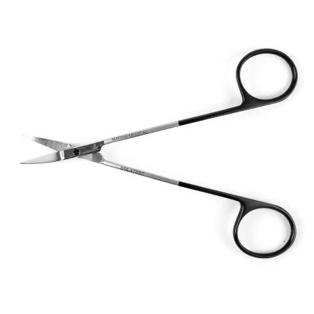 SuperCut - Plastic Surgery Scissors LaGrange 4-1/4 Inch Length OR Grade Stainless Steel NonSterile Finger Ring Handle Curved Serrated Blades - 050-470SC
