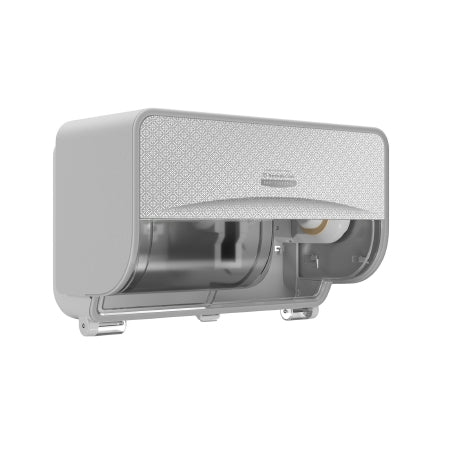 Kimberly-Clark Professional ICON - Toilet Tissue Dispenser Silver Mosaic Manual Pull 2 Rolls Wall Mount - Kimberly Clark - 53698