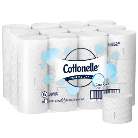 Cottonelle - Toilet Tissue White 2-Ply Standard Size Cored Roll 900 Sheets 2.7 X 4 Inch - Kimberly Clark - 53862