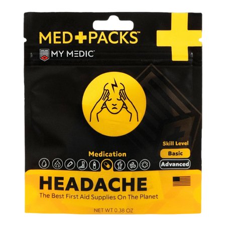 My Medic MED PACKS Headache - First Aid Kit Plastic Pouch - MM-KIT-S-MD-PK-HD-AC-EA