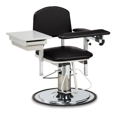 Market Lab - Hydraulic Blood Drawing Chair 20-1/4 Inch Seat Height Steel Black - ML15978-BK
