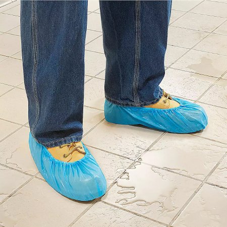 Bootie Butler - Non-medical Shoe Cover One Size Fits Most Shoe High Blue NonSterile - Uline - S-21126