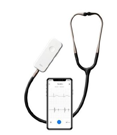 EKO - ECG Plus Digital Stethoscope Black / White 1-Tube 31-1/2 Inches - 1974915