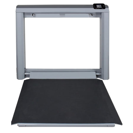 Detecto - Wheelchair Scale Color TFT Display 1000 lbs. / 450 kg Capacity Black / Silver AC Adapter / Battery Operated - 7550KGEU