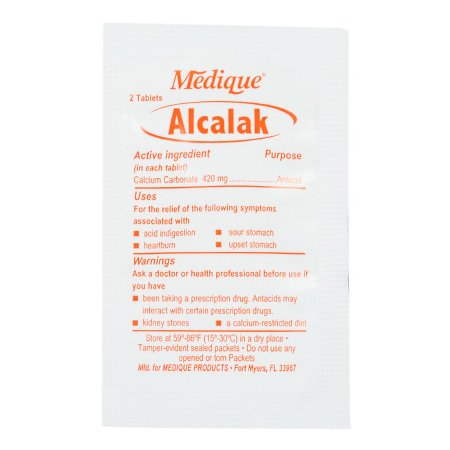 Medique Alcalak - Antacid 420 mg Strength Chewable Tablet 6 per Box - Medique Products - 10169