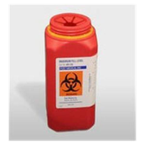 Post Medical Container Sharps 1.5Qt 1-Piece Polypropylene Screw Cap Red 24/Ca - WD-150