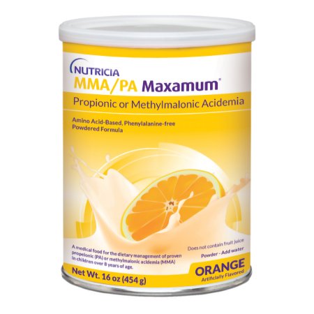 MMA/PA Maxamum - Propionic / Methylmalonic Acidemias Oral Supplement Orange Flavor 16 oz. Can Powder - Nutricia North America - 175781