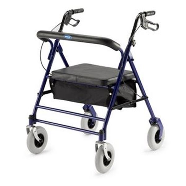 Invacare Rollator 500Lb Capacity Dark Blue 8" Wheels 29.5X27" Adj Lp Handbrakes Adult Ea - 66550