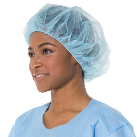 Carter-Health Disposables - Bouffant Cap One Size Fits Most Blue Elastic Closure - CH6001