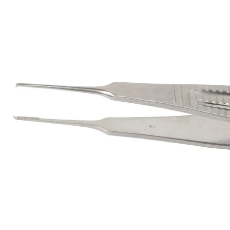 Marina Medical - Suture Forceps Castroviejo 4 Inch Length OR Grade Stainless Steel NonSterile NonLocking Thumb Handle Straight 0.9 mm Tips with 1 X 2 Teeth and Tying Platform - 171-690