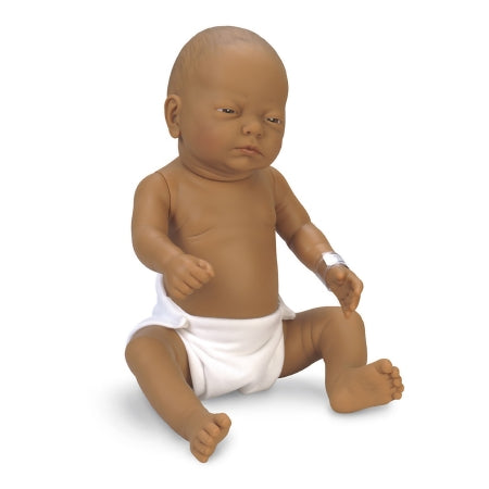 Nasco - Newborn Manikin Full Body / Medium Brown Skin Tone Female Newborn 5 lbs. Fabric / Vinyl - SB17159