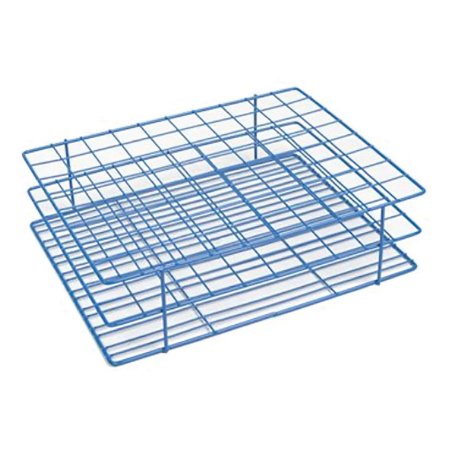 Market Lab - Wire Rack Test Tube Rack 80 Place 16 to 20 mm Tube Size Blue 3-1/8 X 7-3/5 X 9-1/2 Inch - ML107291-BL