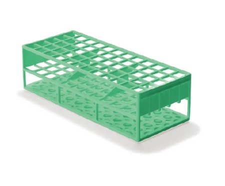 Market Lab - Heavy-Duty Test Tube Rack 60 Place 17 mm Tube Size Green 2-3/4 X 3-7/8 X 9-2/5 Inch - 1882-GN