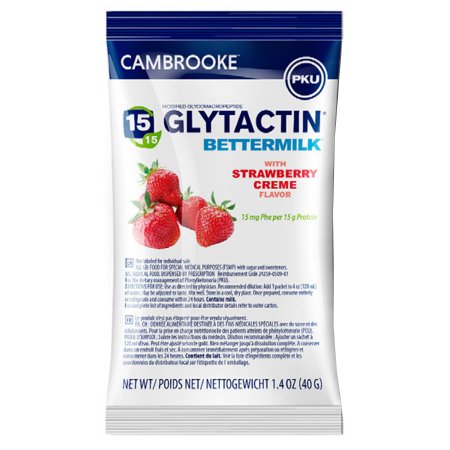 Glytactin BetterMilk - PKU Oral Supplement Strawberry Cream 1.4 oz. Individual Packet Powder - 35009