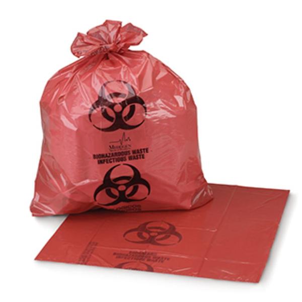 Medegen Medical Products, Bag Biohazard 23X23" 7-10Gal Lldpe Red/Black 1-2/10Mil Symbol Non-Sterile 400/Ca - F116BX
