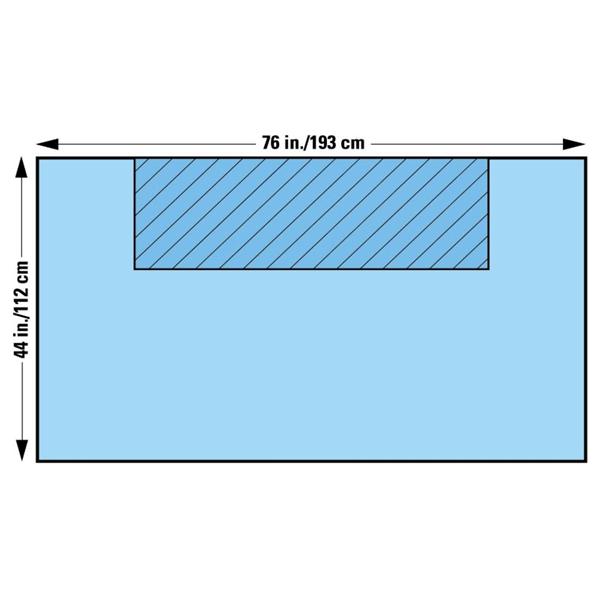 O & M Halyard Drape Side Surgical Non-Fenestrated 44X76" Non-Sterile 40/Ca - 79580