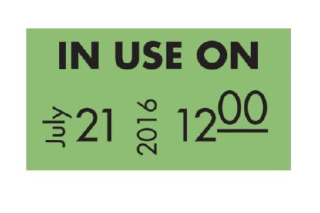 Market Lab - Pre-Printed Label Advisory Label Green Paper In Use On Black Dated 0.43 X 0.78 Inch - 6609