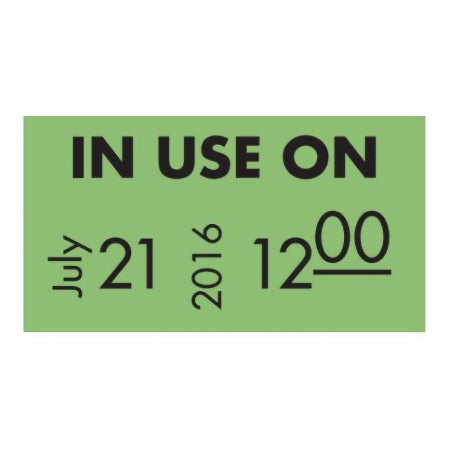 Market Lab - Pre-Printed Label Advisory Label Green Paper In Use On Black Dated 0.43 X 0.78 Inch - 6609