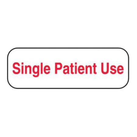 UAL - Pre-Printed Label Advisory Label White Paper Single Patient Use Red Instructional Label 1/2 X 1-1/2 Inch - ULFP609