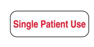 UAL - Pre-Printed Label Advisory Label White Paper Single Patient Use Red Instructional Label 1/2 X 1-1/2 Inch - United Ad Label - ULFP609