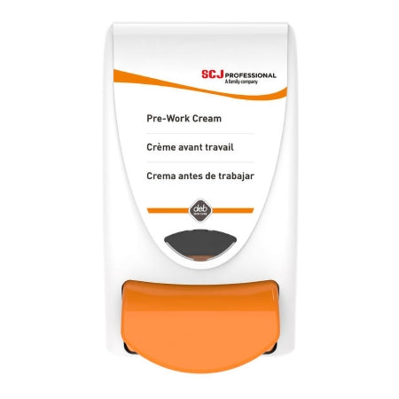 Pre-Work - Hand Hygiene Dispenser White / Orange Plastic / BioCote Manual Push 1 Liter Wall Mount - PRO1LDS