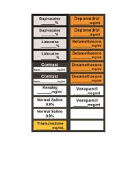 Viscot - Drug Label Anesthesia Label Multiple Medication Names - Viscot Industries - VPAIN-20