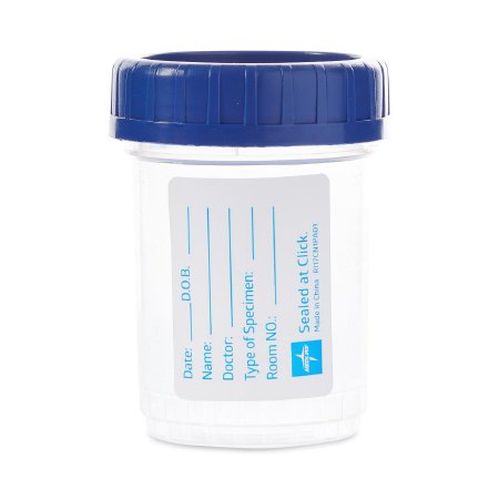 Click-N-Close - Specimen Container 90 mL (3 oz.) Screw Cap Patient Information Sterile - Medline - DYND30387