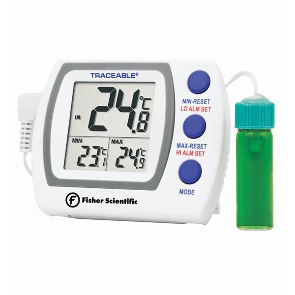 Fisher Scientific Co. Thermometer Vax Traceable -50-70C/-58-158F Lcd Dgt Dspl 1 Btl Prb 3.25X2.5" Ea - 15077721