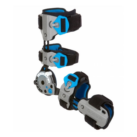 Rebound - Post-Op Elbow Brace One Size Fits Most D-Ring / Hook and Loop Strap Closure Right Arm Black / Blue / Gray - Ossur - B-8391580