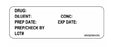 pdc - Pre-Printed Label Advisory Label White Drug_Dilunet_Prep Date_Prep Check By_Lot# Conc: Exp Date_ Black Medication Instruction 1 X 2-15/16 Inch - PDC Healthcare - MV06SW4395