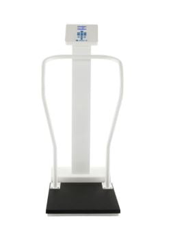 Health O Meter - Floor Scale with Handrail Digital Display 454 kg Capacity White Battery Operated - 3105KG-AM-BT
