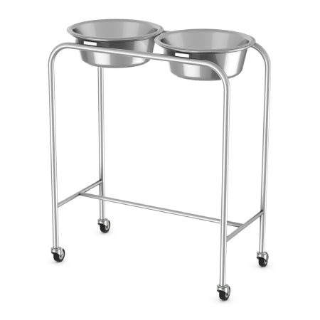 Mac Medical - Soultion Stand 7 Quarts 2 Basins 2 Basins H-Brace 34 Inch Height 28 X 14 X 34 Inch - SOL-2000