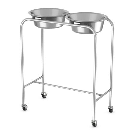 Mac Medical - Soultion Stand 7 Quarts 2 Basins 2 Basins H-Brace 34 Inch Height 28 X 14 X 34 Inch - SOL-2000