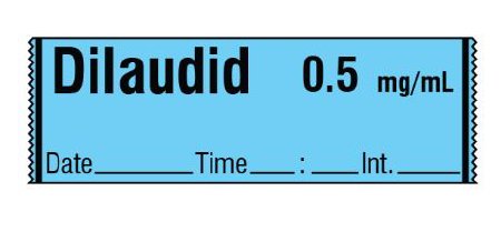 Shamrock - Drug Label Anesthesia Lable Dilaudid 0.5 ng.nL Blue 1/2 X 1-1/2 Inch - Shamrock Scientific - SA-2422-DTI