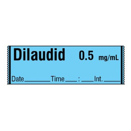 Shamrock - Drug Label Anesthesia Lable Dilaudid 0.5 ng.nL Blue 1/2 X 1-1/2 Inch - SA-2422-DTI