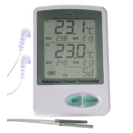 Thermco - Ultra-Low Temperature Data Logger with Alarm Fahrenheit / Celsius -112° to +158°F (-80° to +70°C) 2 Stainless Steel Probes Flip-out Stand Battery Operated - Thermco Products - ACCRT8019UL