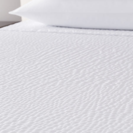 Cumulus - Coverlet 93 W X 110 L Inch Cotton 65% / Polyester 35% White Ripple - 30618700
