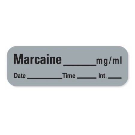 pdc - Drug Label PDC Anesthesia Label Marcaine____mg/ml Date_Time_Int Gray 1/2 X 1-1/2 Inch - LAN-64