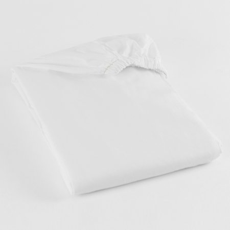 Pecale - Bed Sheet Fitted Sheet White Cotton 60% / Polyester 40% Reusable - 03540100