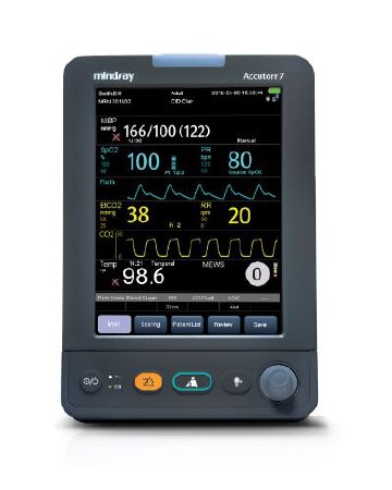 Accutorr 7 - Vital Signs Monitor Spot CO2, NIBP, SpO2, Temperature Battery Operated - Mindray Usa - 121-001692-00