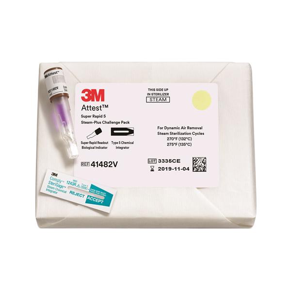 3M Healthcare Biological Indicator Attest Super Rapid 5 Steam+ Challenge Pack 1 Hour 24/Ca - 41482V