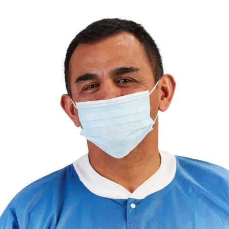 Graham ProDefense Metal Free - Procedure Mask Metal Free Pleated Earloops One Size Fits Most Blue NonSterile ASTM Level 1 Adult - 88589