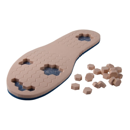 PediFix PressureOFF High Protection System 9 Wide - Offloading Insole Full Length / Removable Bottom Pegs Large, Right Foot EVA / Poron Blue / Tan Male 10 to 12 / Female 12 to 14 - 2404-LR
