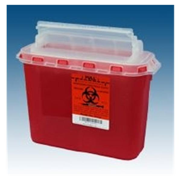 Plasti-Products Inc Container Sharps 5.4Qt Plastic Red/Clear 20/Case - 143154